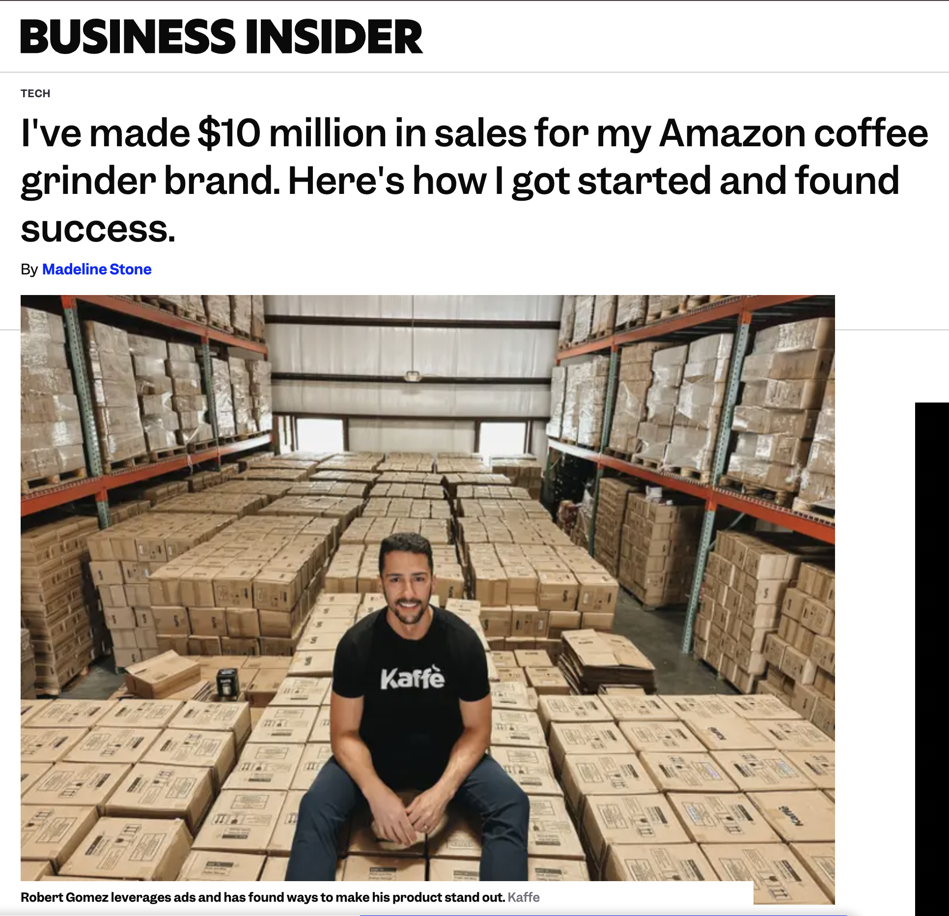 Robert Gomez featured in Business Insider